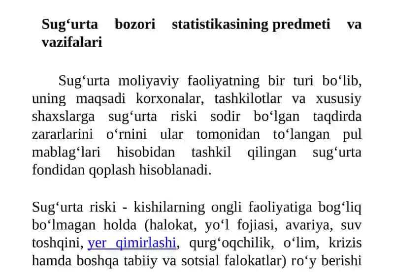 SUG’URTA BOZORI STATISTIKASI 2