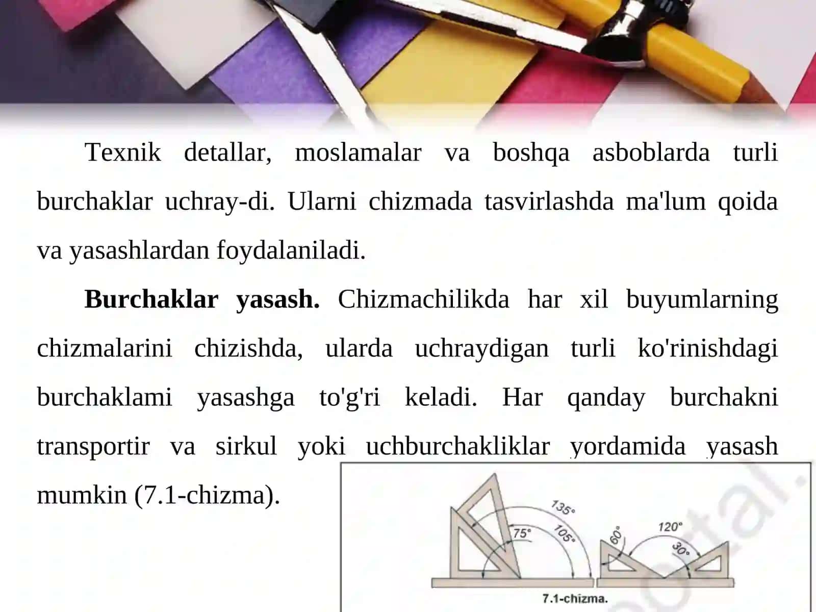 7-mavzu: Burchaklar yasash 2