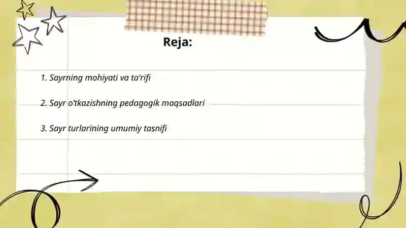Sayrlarni oʻtkazish mohiyati va ularning turlari 2