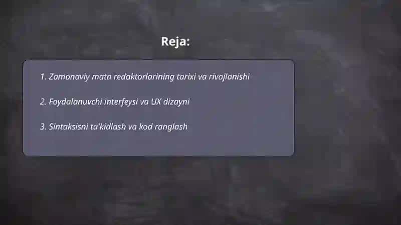Zamonaviy matn redaktorlari 2
