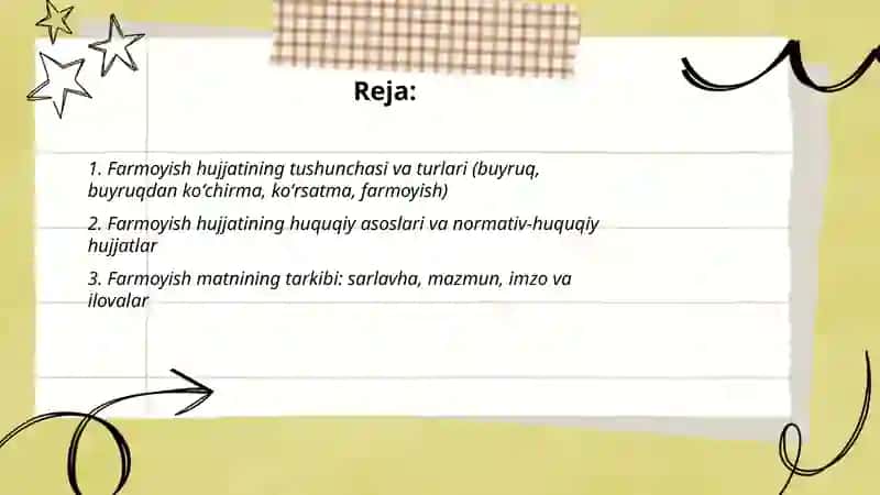 Farmoyish hujjatlari 2