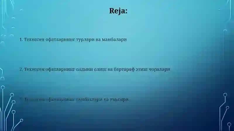 Tabiiy ofatlar bilan bogʻliq texnogen xavflar 2