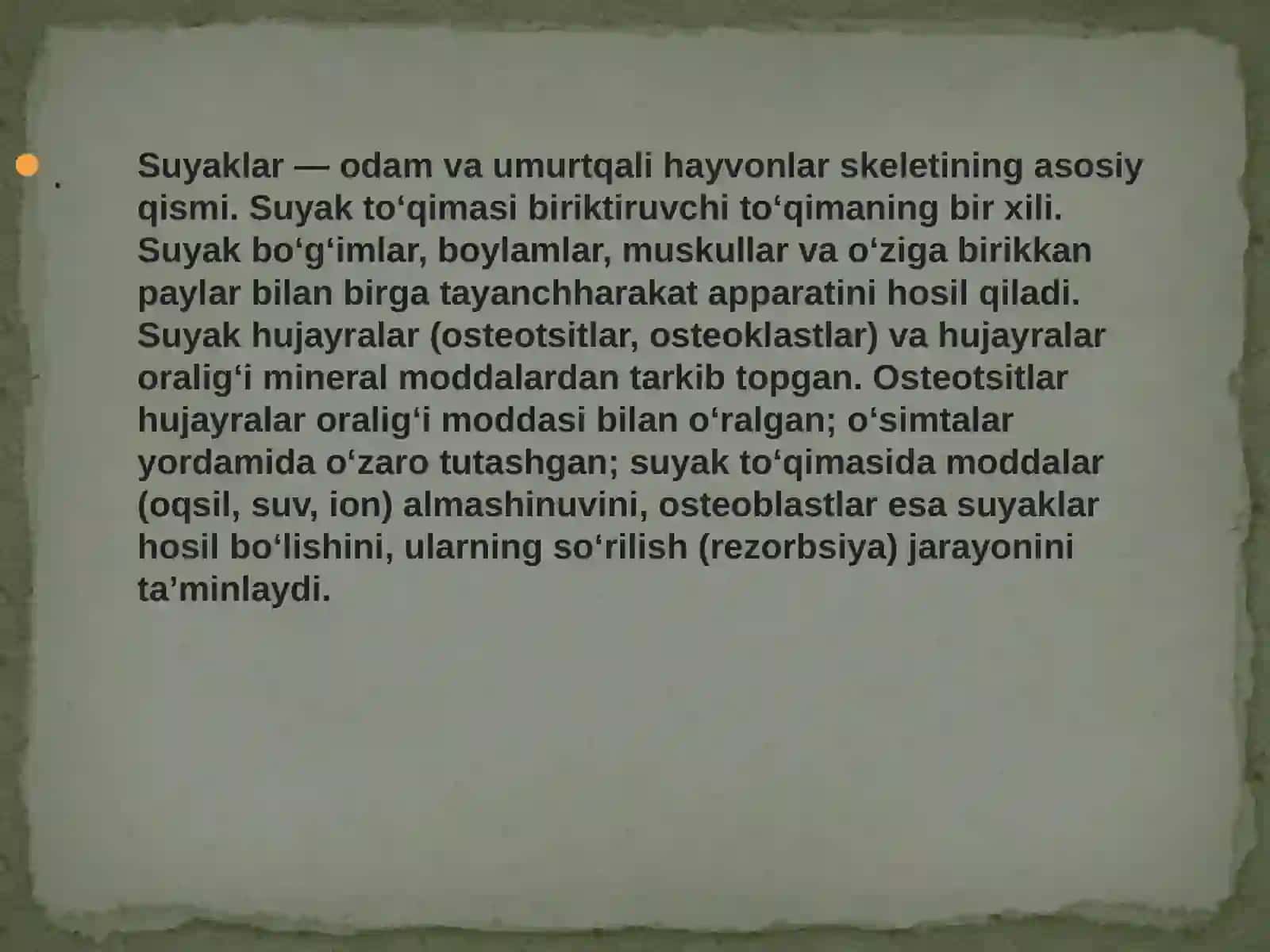 Sikilet toʻqimasi.(Suyak toʻqimasi) 2