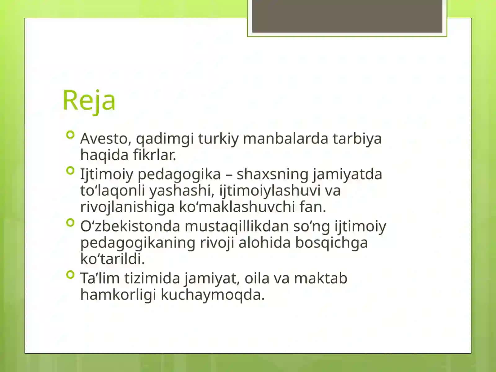 O’zbekistonda ijtimoiy pedagogikaning rivojlanish tarixi 2