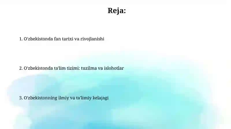 O'zbekistonda fan va ta'limning qisqacha tarixi 2