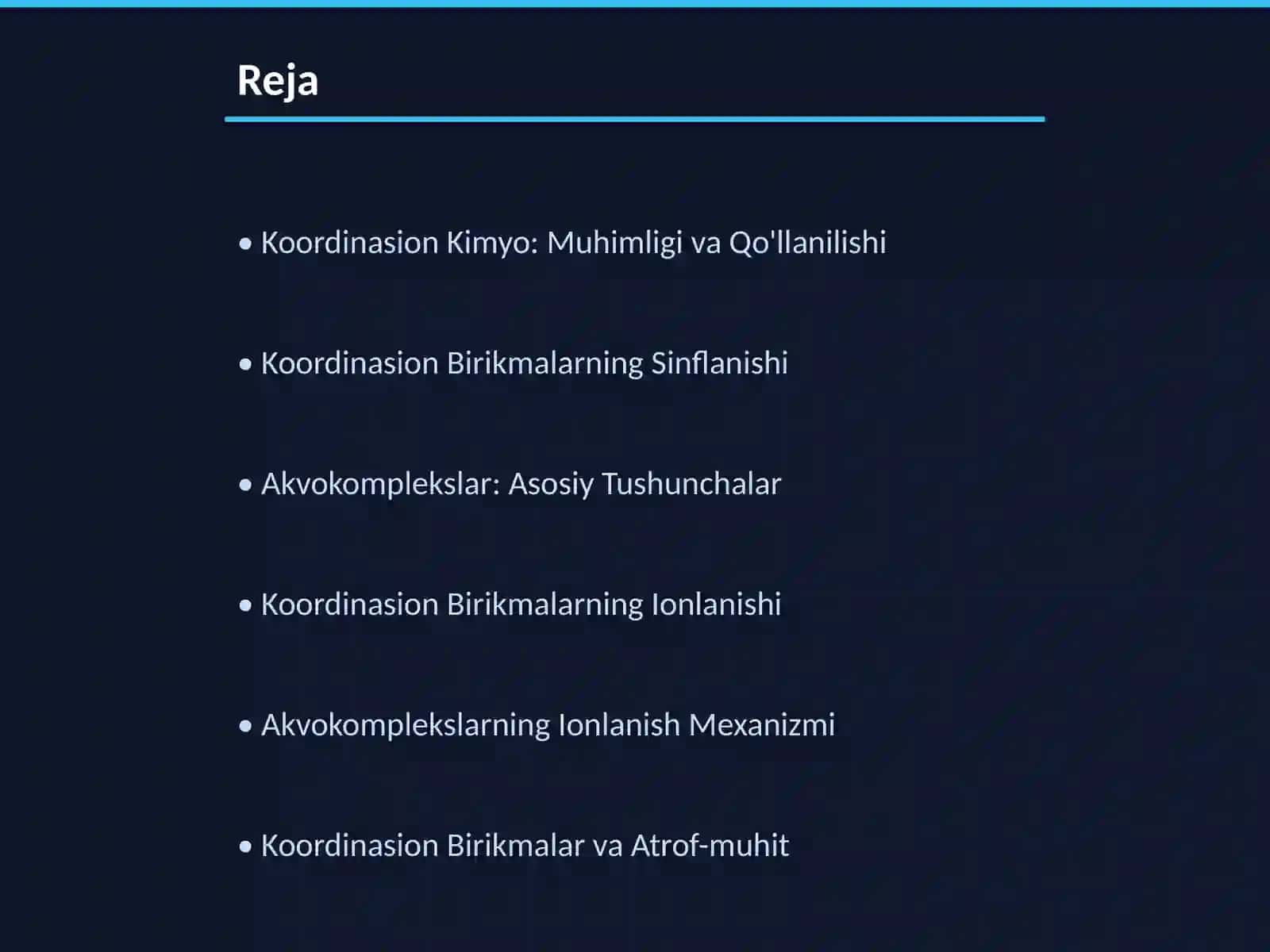 Koordinasion Birikmalarning Sinflanishi va Akvokomplekslar 2