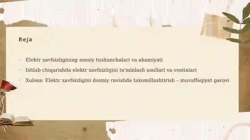 Ishlab chiqarishda elektr xavfsizligini ta'minlash 2