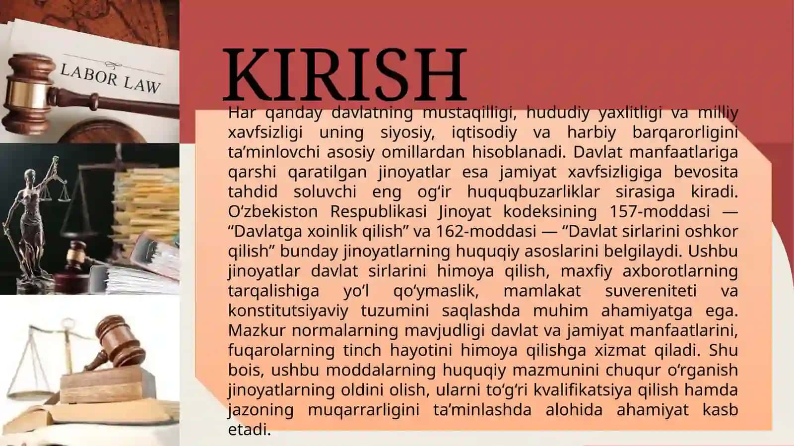 DAVLATGA XOINLIK QILISH (157-MODDA) DAVLAT SIRLARINI OSHKOR QILISH (162-MODDA) 2
