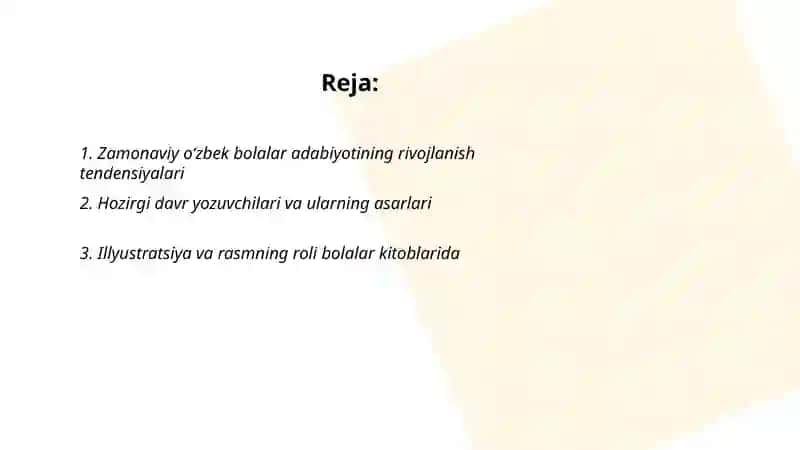 Zamonaviy oʻzbek bolalar adabiyoti 2