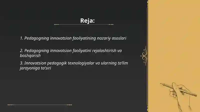 Pedagogning innavatsion faoliyati 2