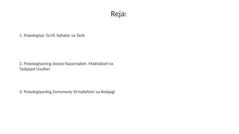 Psixologiya Ta'rifi va Sohalari 2