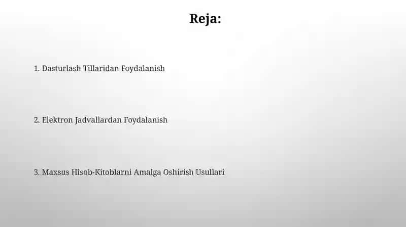 Buyurtmali kalkulatsiya qilish usullari 2