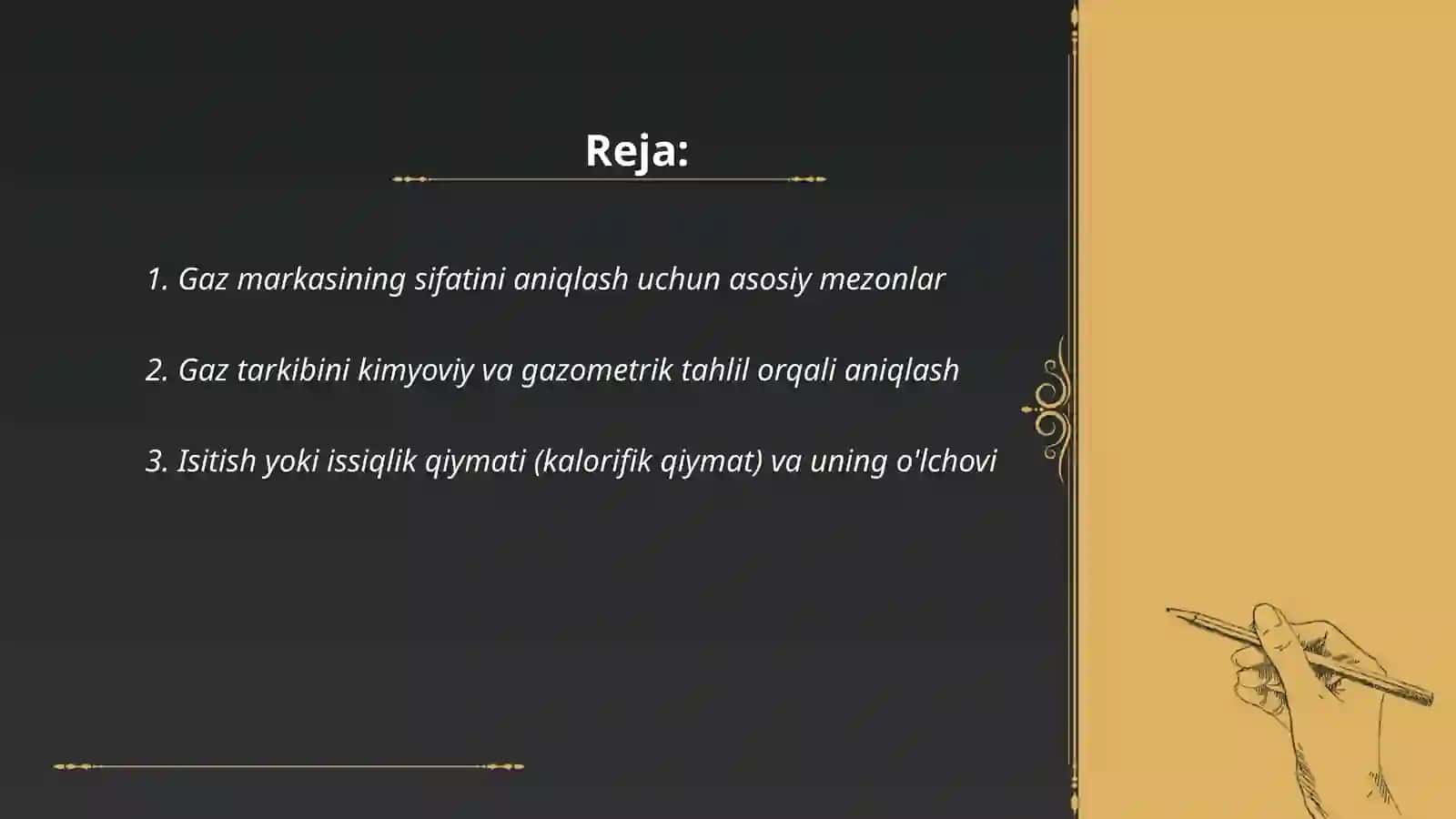 Gaz markasining sifatini aniqlash uchun asosiy mezonlar 2