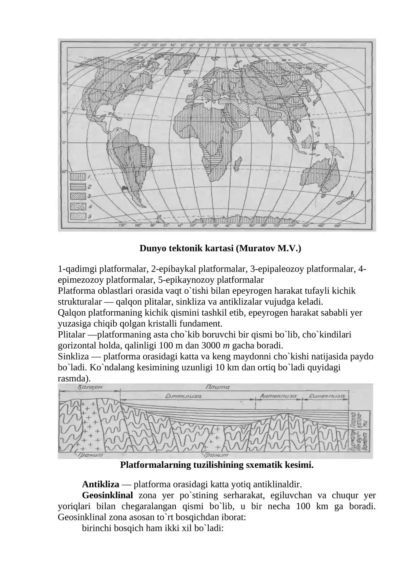 Platformalar, Geosinklinallar, plitalar va qalqonlar 2