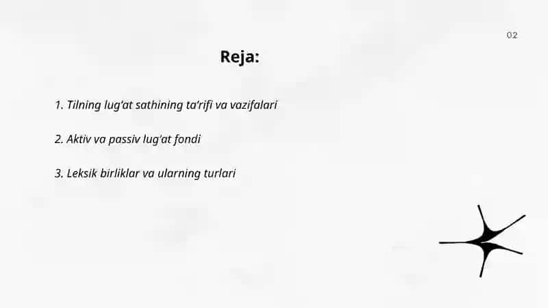 Tilning lugʻat sathi 2