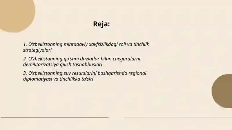 O‘zbekistonning Markaziy Osiyoda tinchlik 2