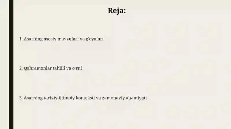 "Saodat sohili" qissasi tahlili 2
