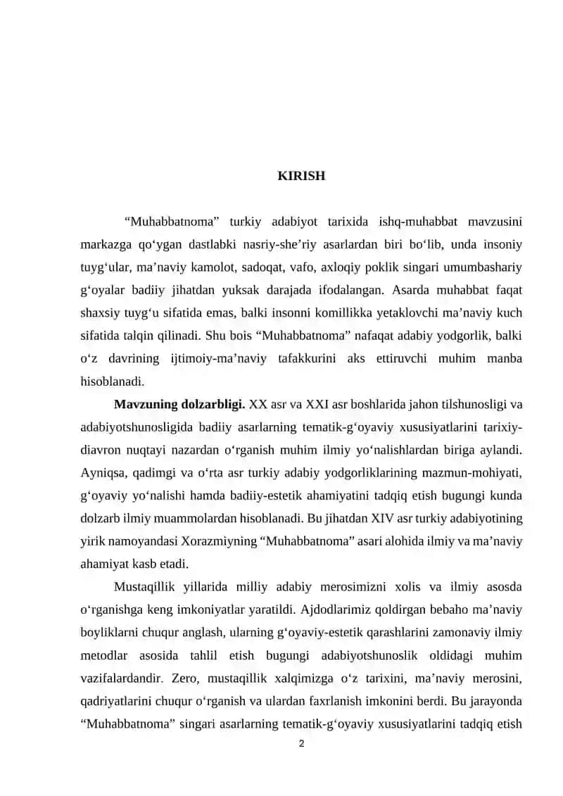 “Muhabbatnomaning tematik-gʻoyaviy xususiyati” 2