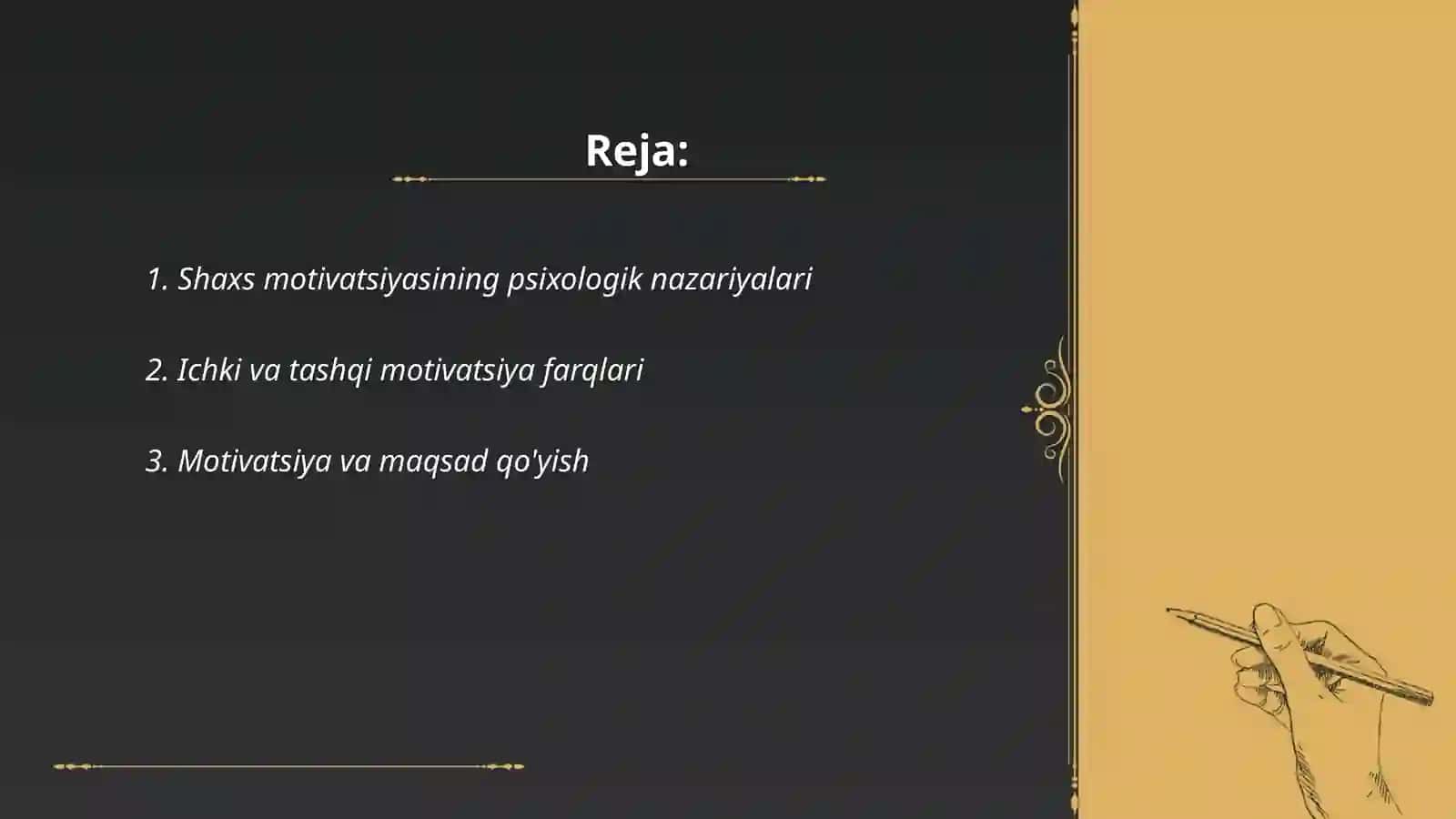 Shaxs motivatsiyasi eksperimental psixologiyada tadqiq etish 2
