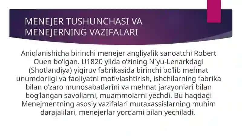 MENEJER TUSHUNCHASI VA MENEJERNING VAZIFALARI 2
