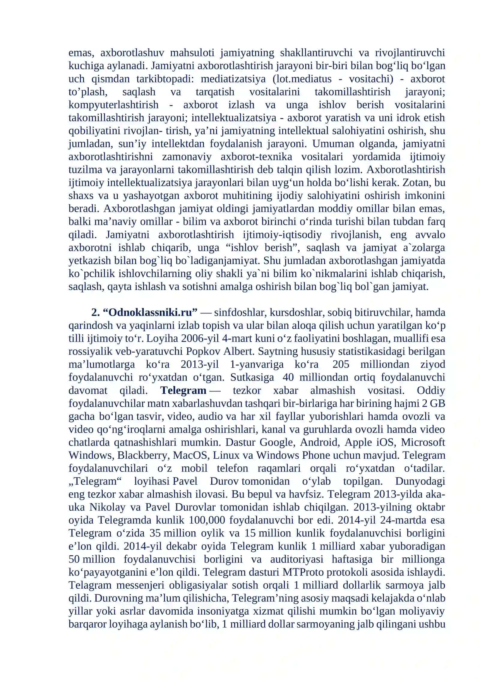 MEDIA MAYDON TUZILISHI VA INTERNET JURNALISTIKASI 2