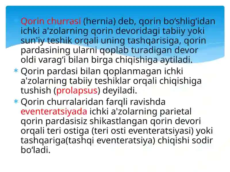 Qorin churralari va ularning asorati 2