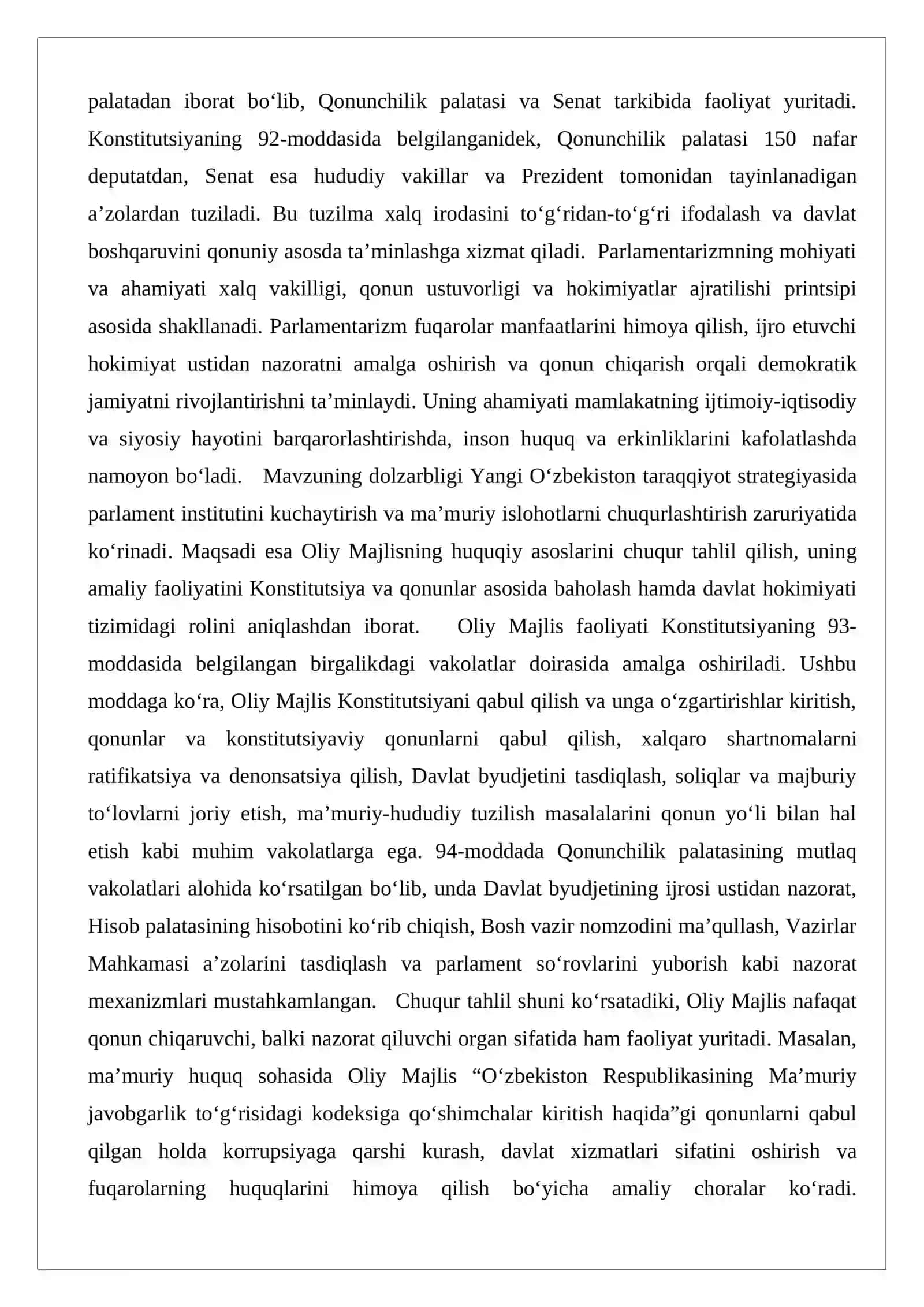 O‘zbekiston Respublikasi Oliy Majlisi 2