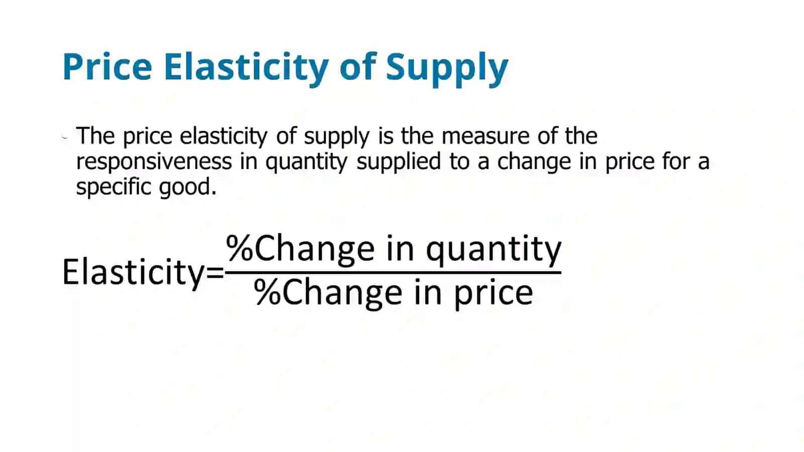Price Elasticity of Supply 2
