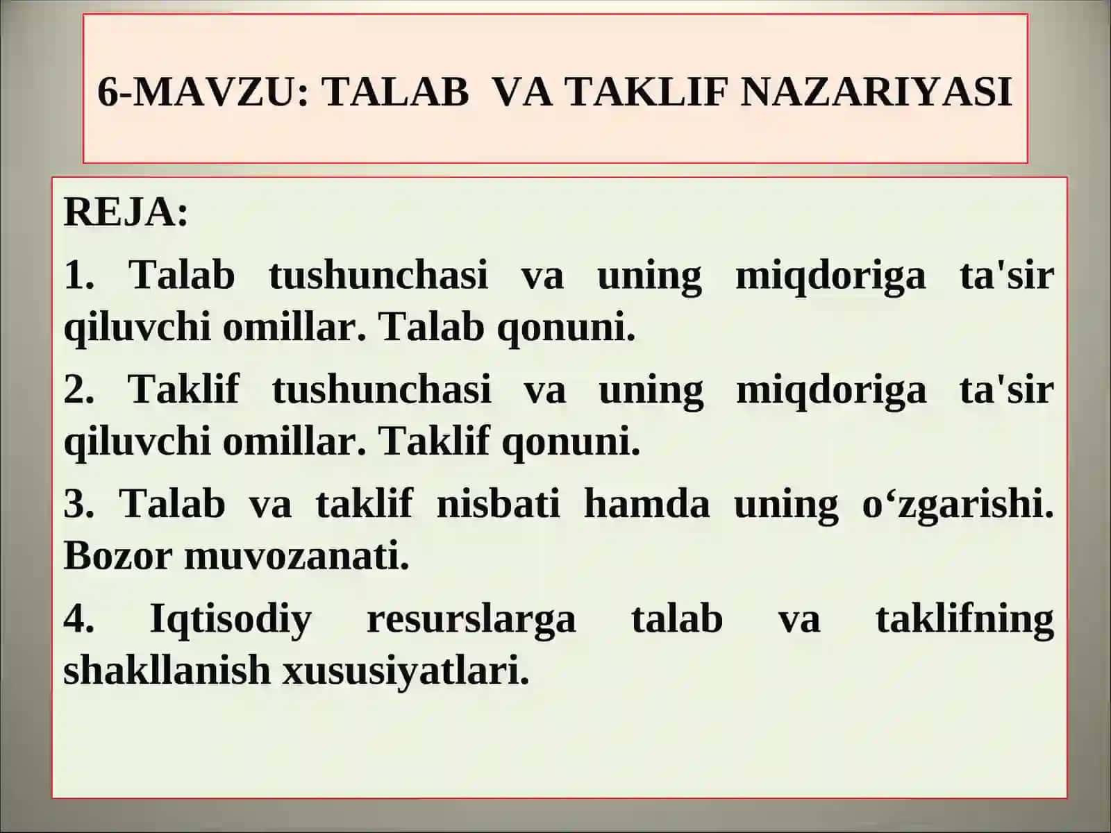 TALAB VA TAKLIF NAZARIYASI 2
