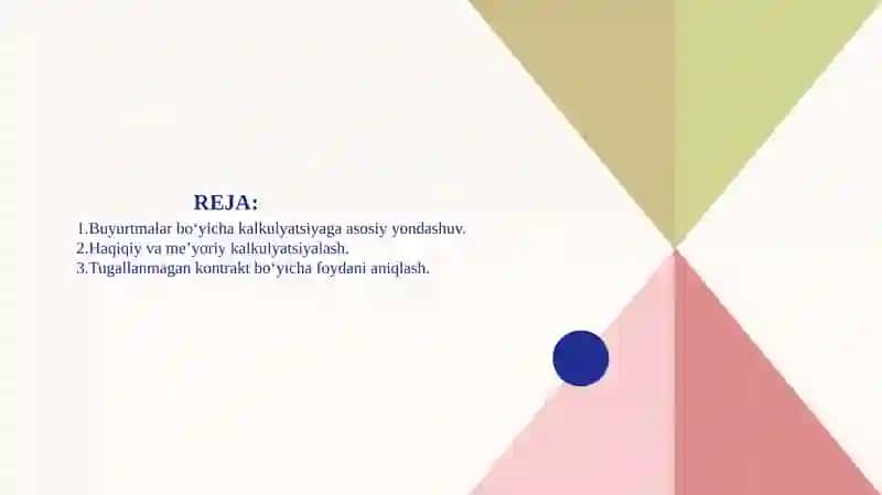 Buyurtmali kalkulyatsiya qilish usuli 2