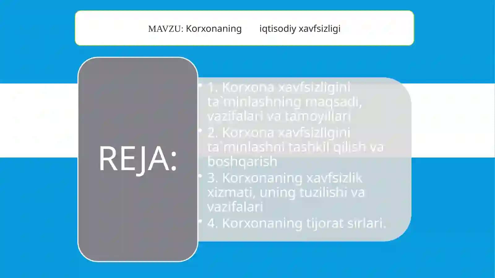 Korxonaning iqtisodiy xavfsizligi 2