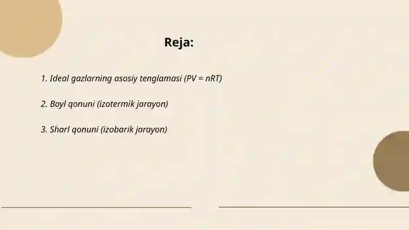 Ideal gaz qonunlari 2