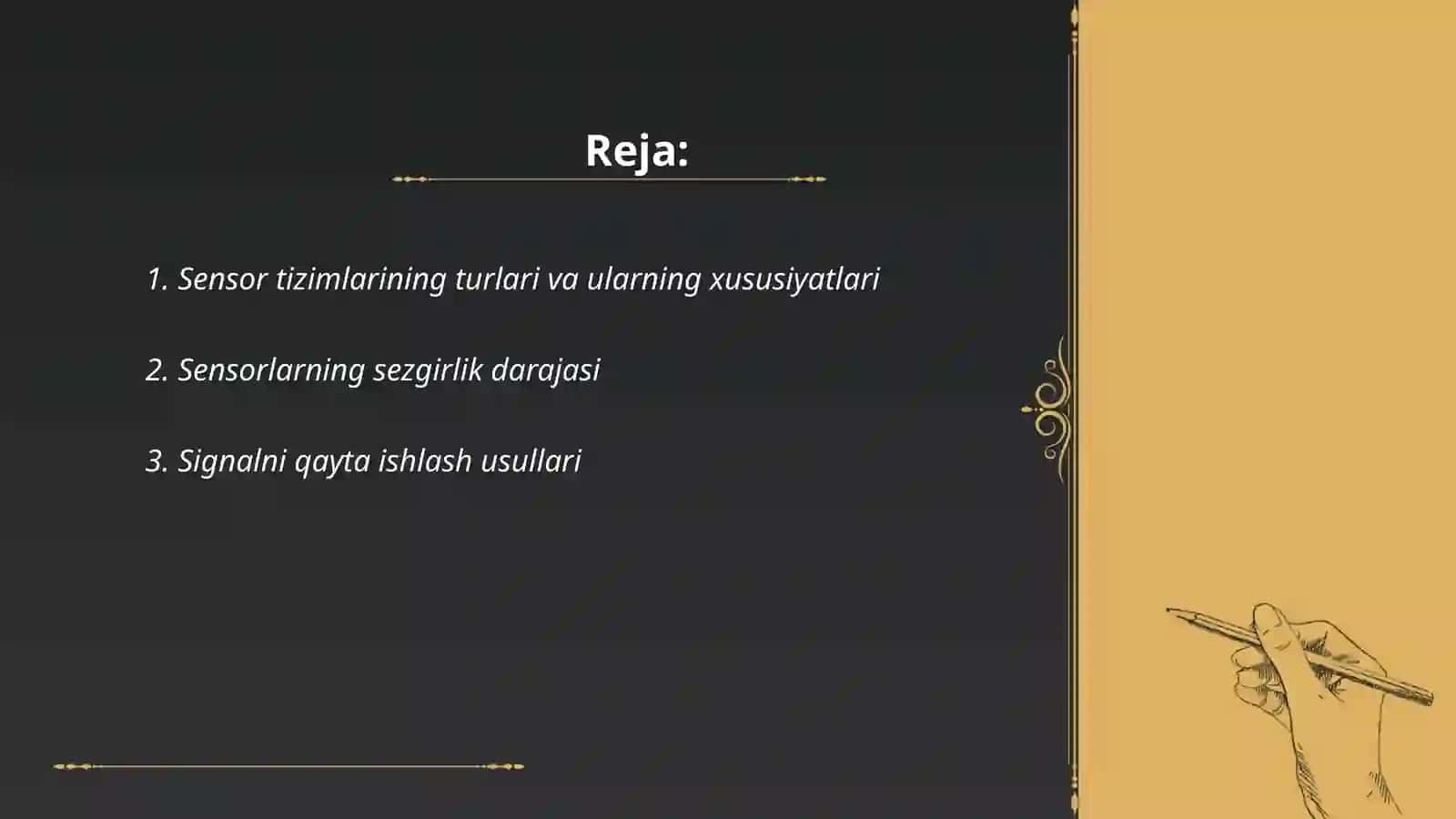 Sensor tizimini rivojlantirishning o'zgachaliklari 2