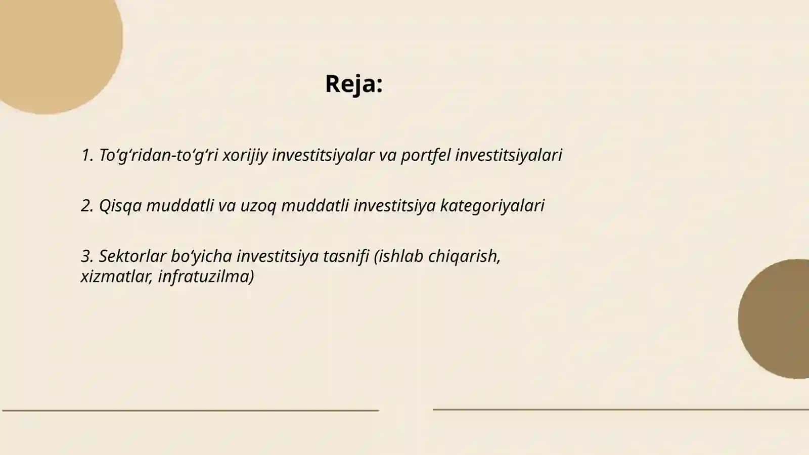 Xorijiy investitsiyalar 2