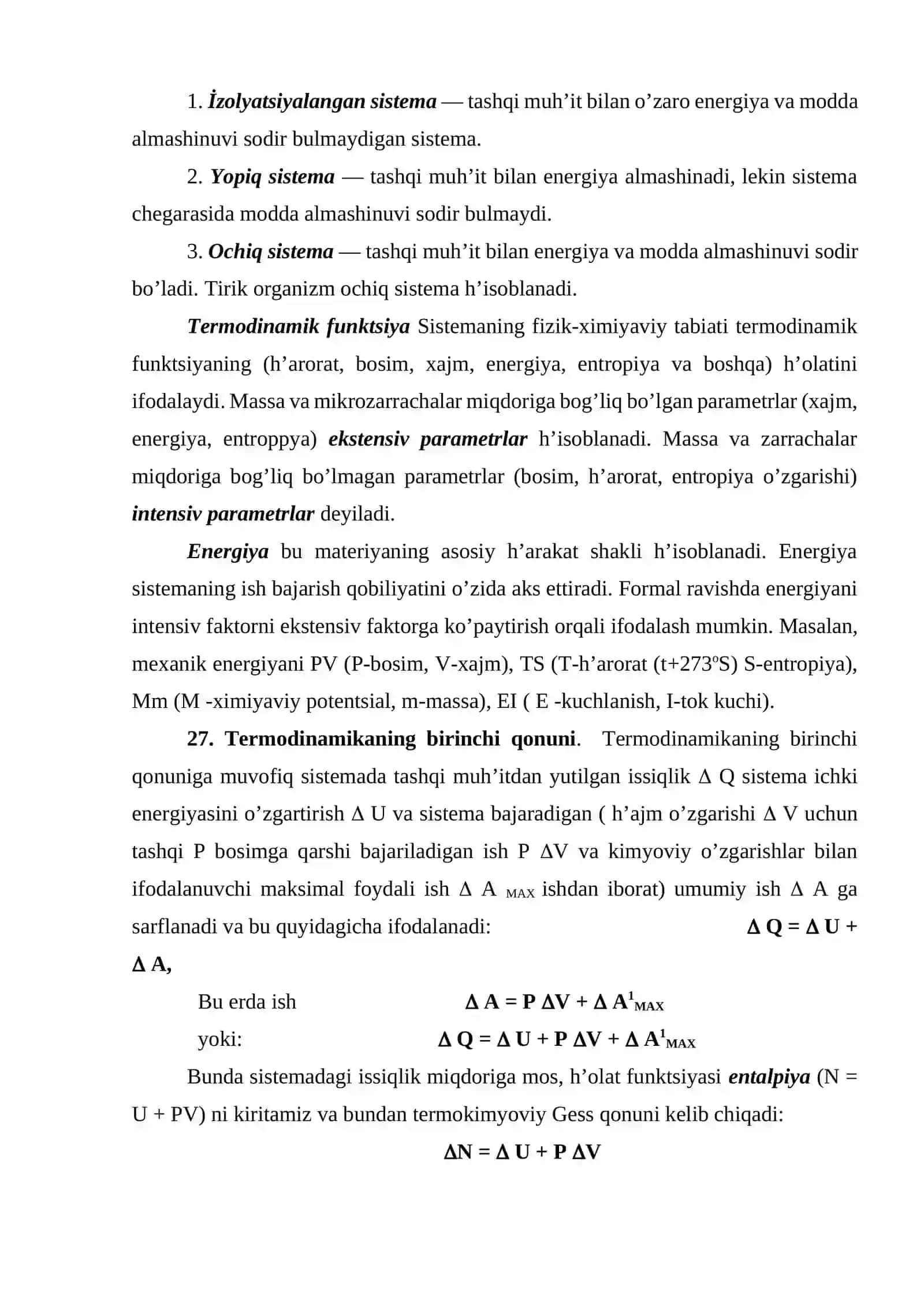 Biologik jarayonlar termodinamikasi 2