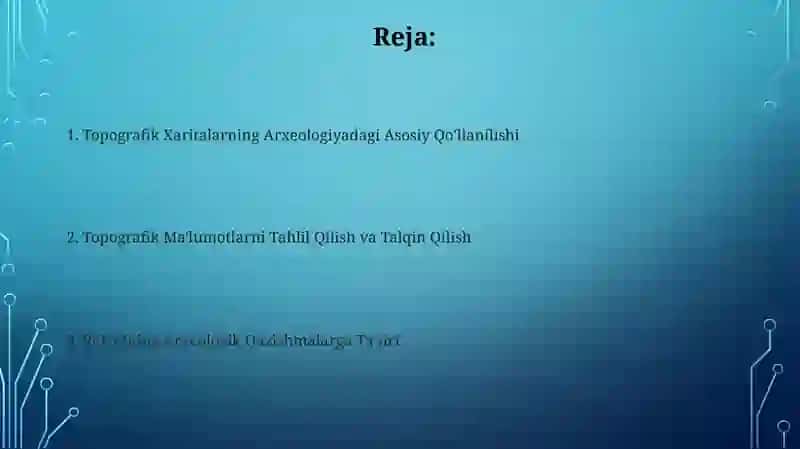 Arxeologiyada topografik xaritalarni qo'llanishi 2