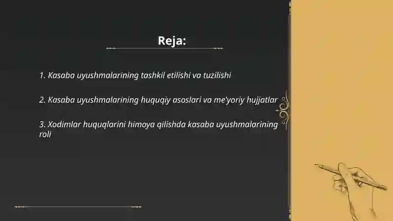 Kasaba uyushmalari va xodimlar bilan ishlash 2