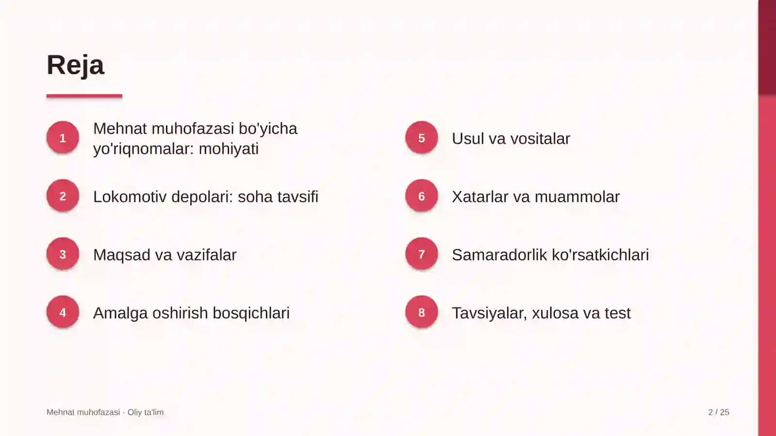Lokomotiv depolarida mehnat muhofazasi bo'yicha yo'riqnomalar o'tkazish 2