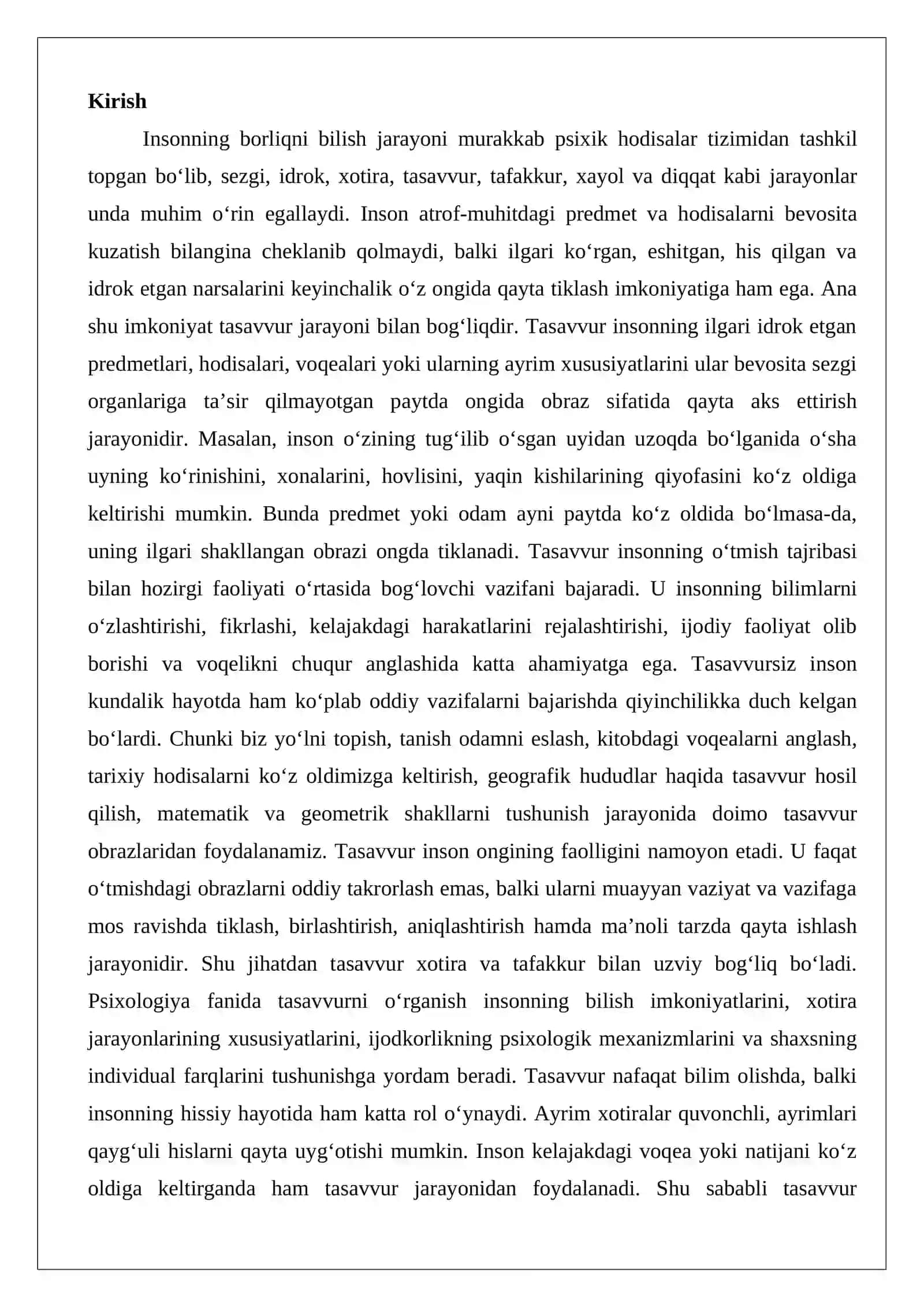 Tasavvur haqida tushuncha 2