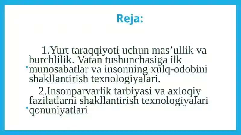 Yurt taraqqiyoti uchun mas’ullik va burchlilik 2