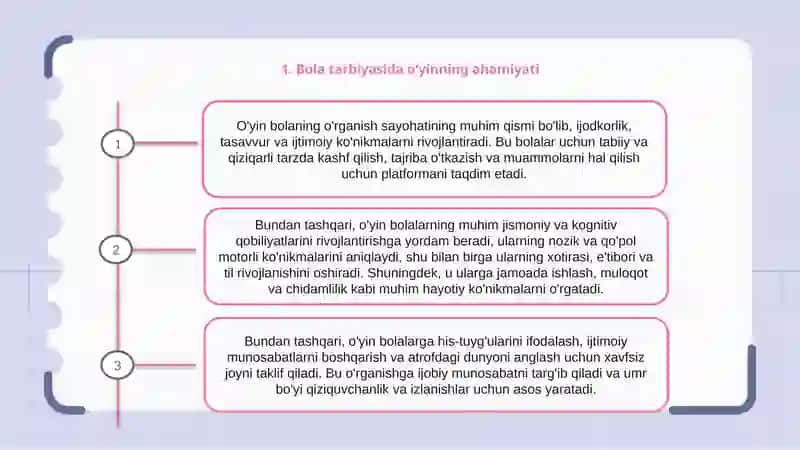 O'yin bola tarbiyasi 2