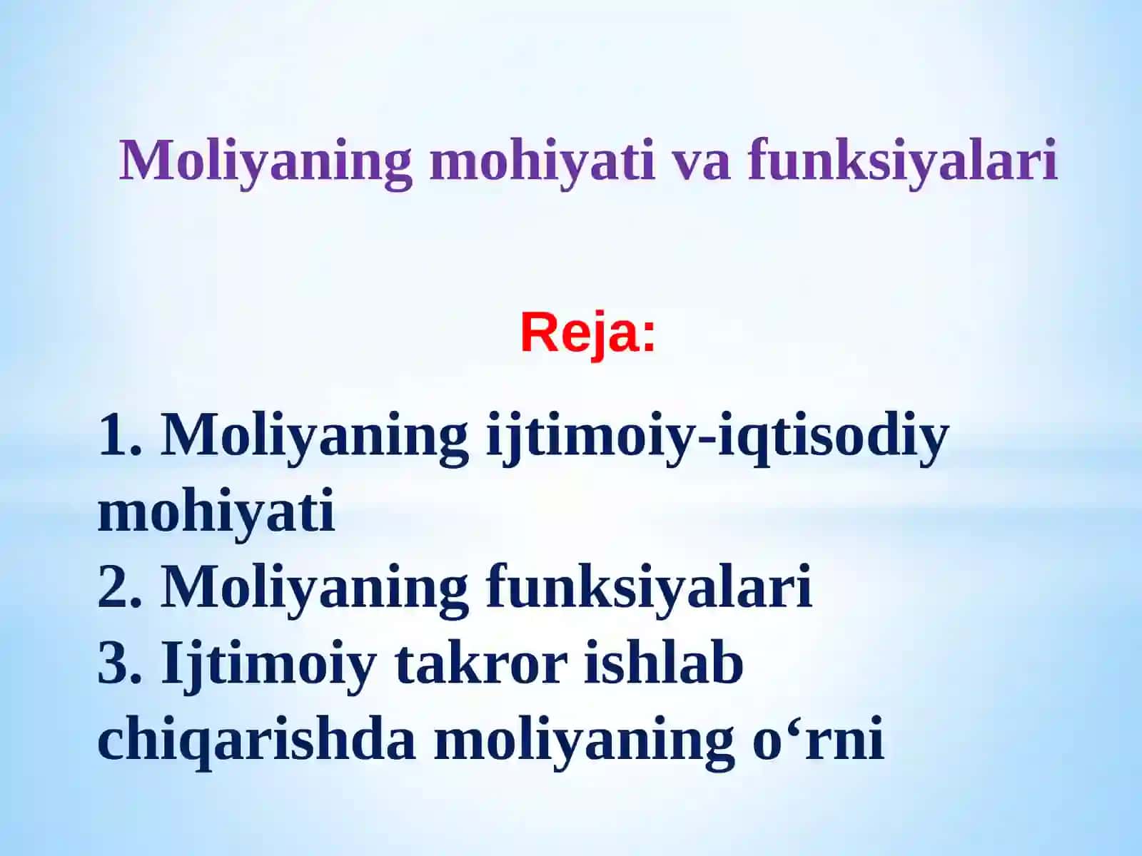 Moliyaning mohiyati va funksiyalari 2