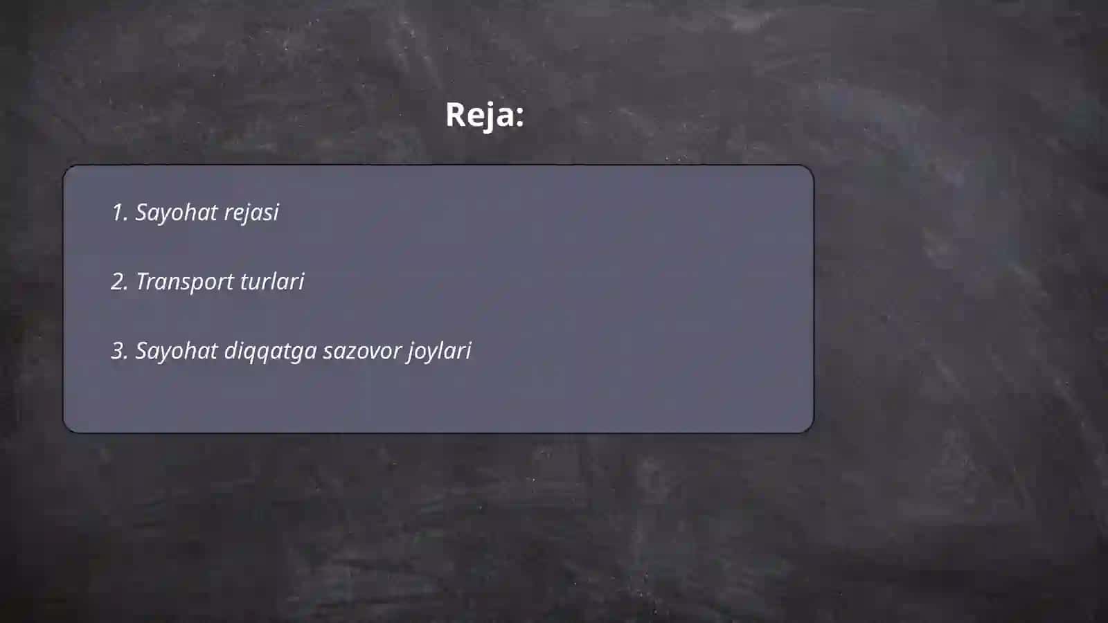 Sayohat rejasi 2