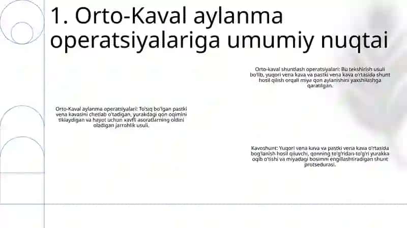Orto-Kaval Shuntlash Operatsiyalari 2