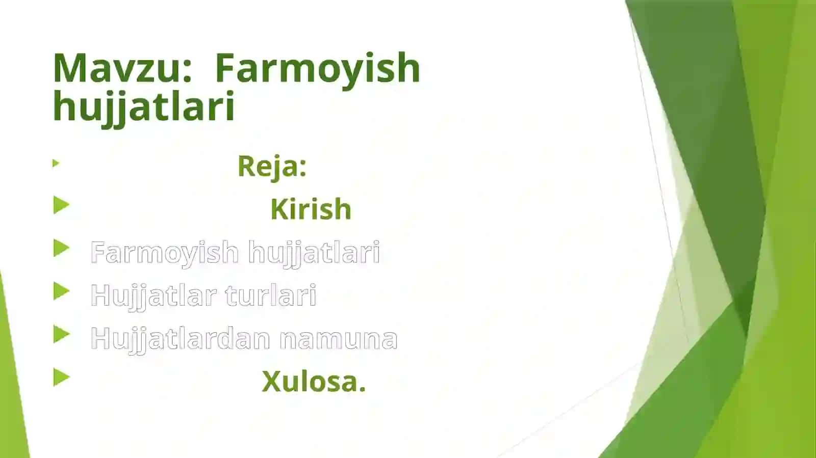 Farmoyish hujjatlari 2