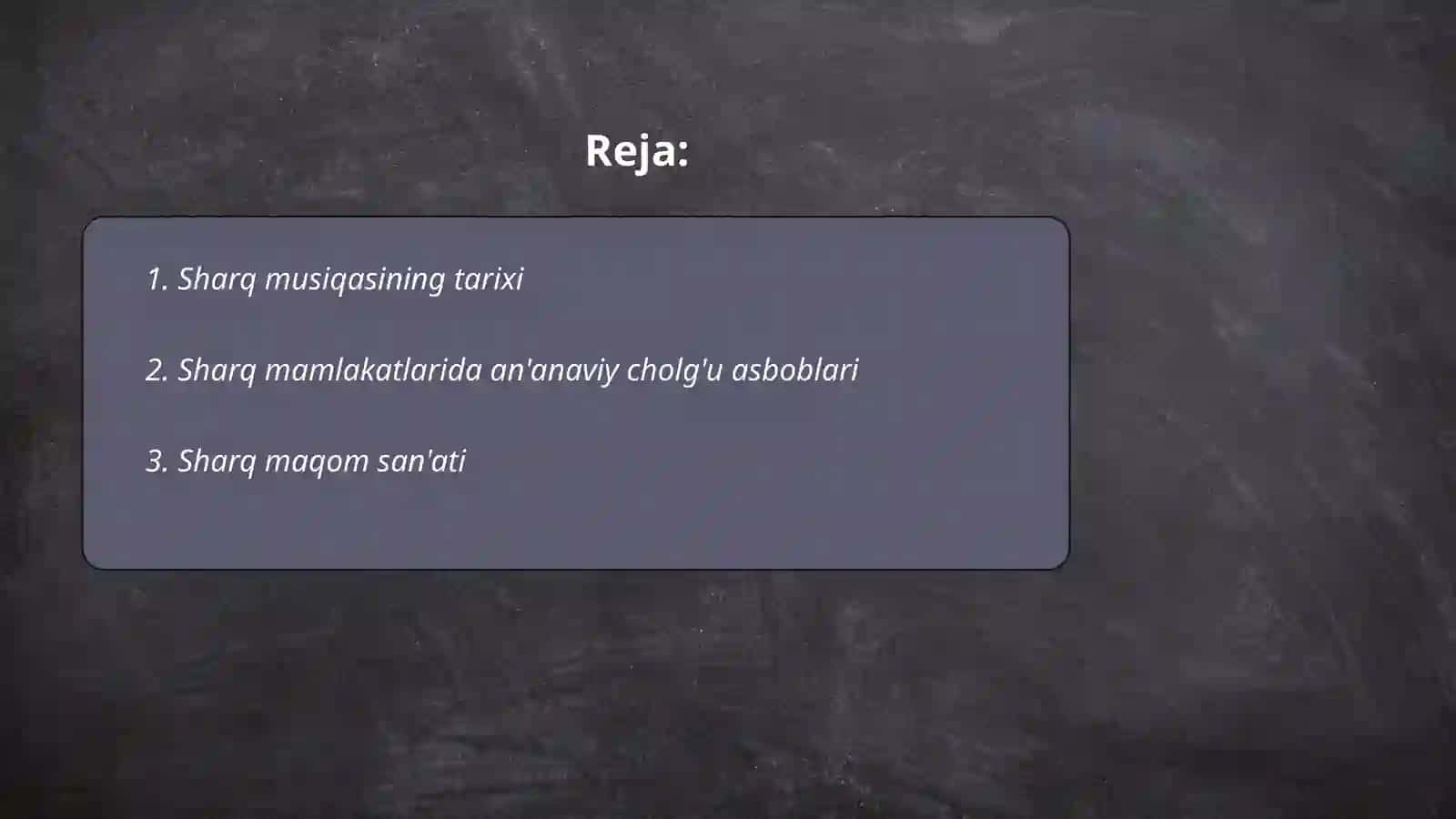 Sharq mamlakatlari musuqiy madanyati 2