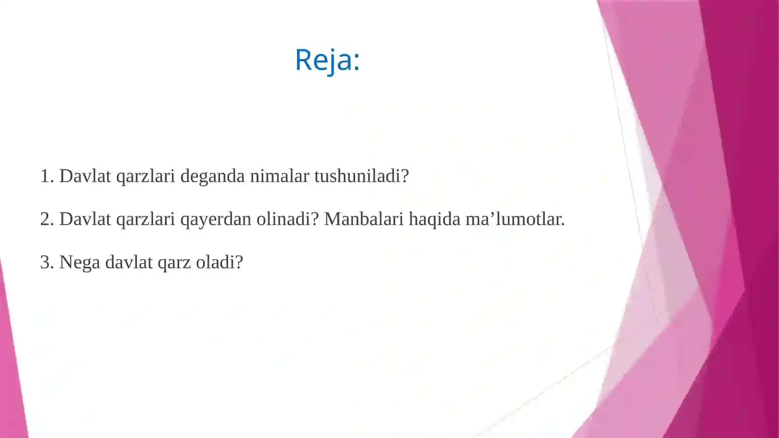 Davlat qarzi, qarz olish manbalari va sabablari 2
