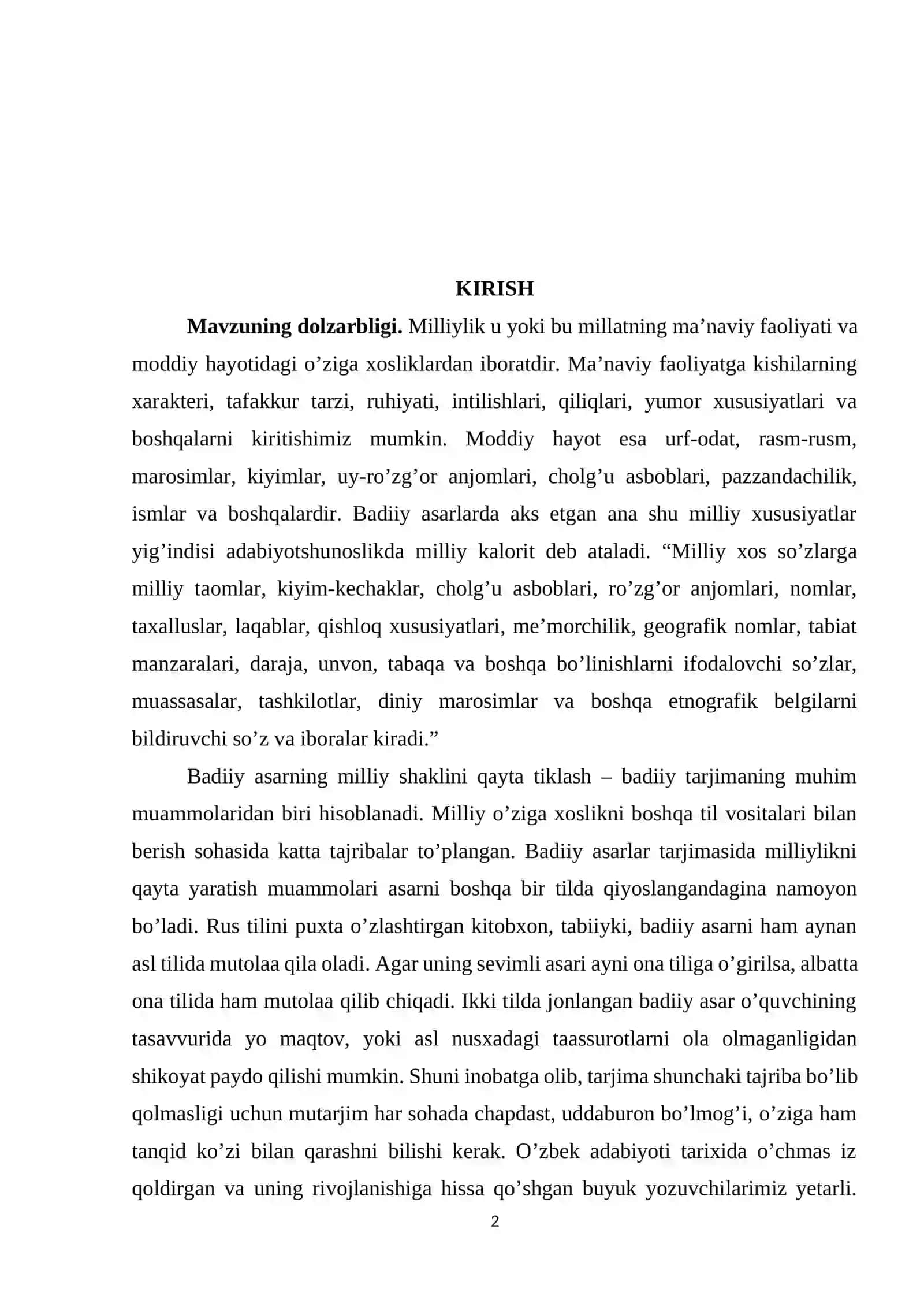 O’tkan kunlar asari birinchi roman 2