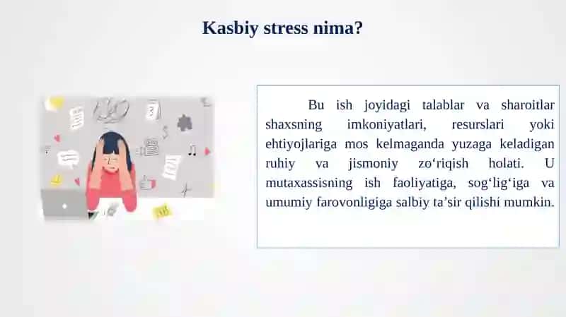 Kasbiystress va emotsional so‘nish profilaktikasi 2