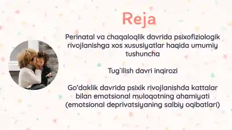 Insonning psixik rivojlanishi 2